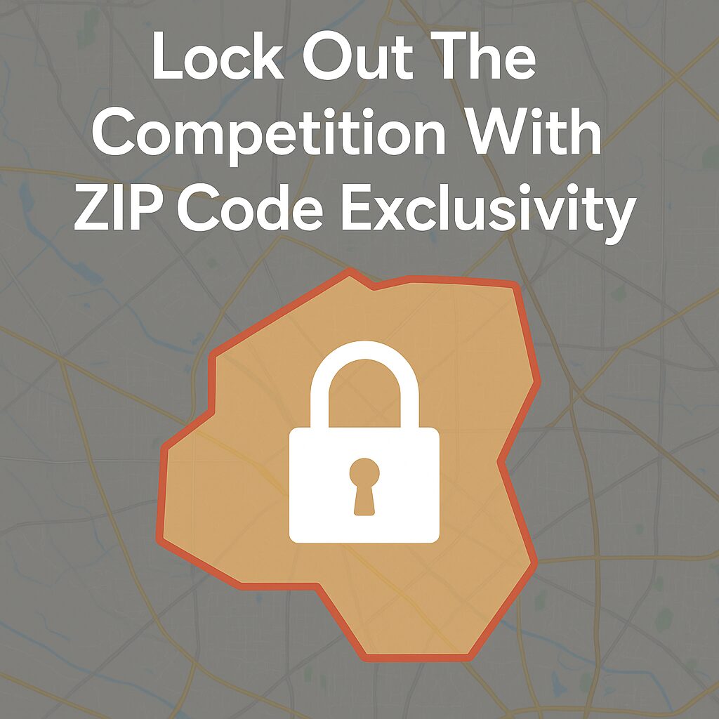 Map with an area locked out representing ZIP code exclusivity